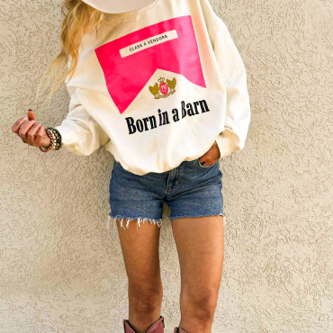 The Pink and Cream Barnboro Sweater